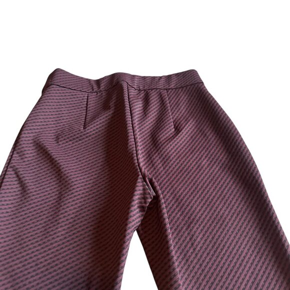 Theory Black Burgundy Cropped Slacks Pants Stretch Pull-On Skinny Fit Size Small - Picture 8 of 11